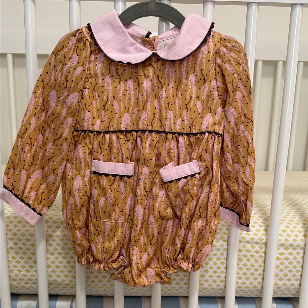 Fall Bubble with Peter Pan Collar and Ric Rac Trim